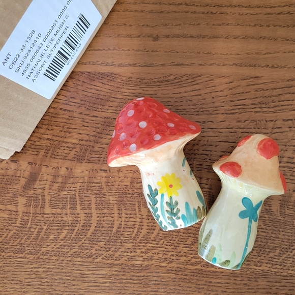 Anthropologie x Nathalie Lete Mushroom Salt & Pepper shakers - autumn hues - Picture 13 of 14